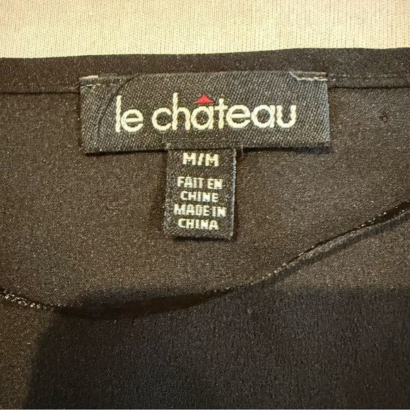 Le Chateau Black Blouse Top Blouse with Lace Women’s Size M - Picture 10 of 11